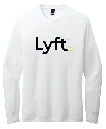 Lyft24 District® Perfect Blend® CVC Long Sleeve Tee - WHITE