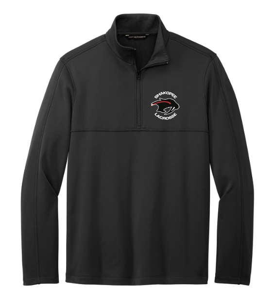 Shakopee Lacrosse Port Authority® Smooth Fleece 1/4-Zip - BLACK