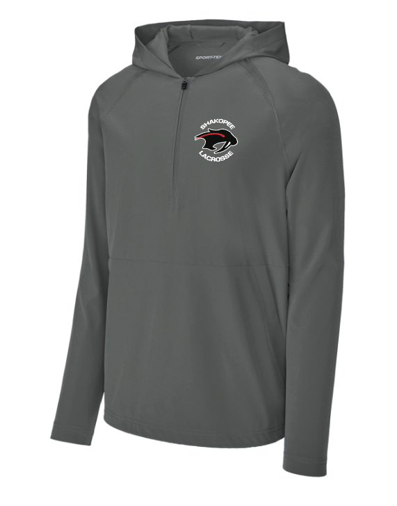 Shakopee Lacrosse Sport-Tek® Repeat 1/2-Zip Long Sleeve Hooded Jacket - IRON GREY